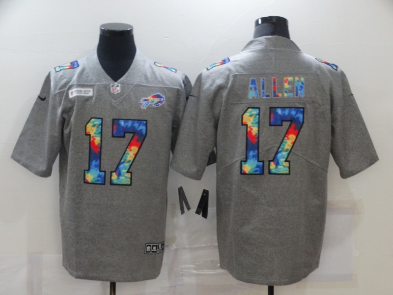 Men's Buffalo Bills #17 Josh Allen 2020 Grey Crucial Catch Limited Stitched NFL Jersey - Click Image to Close